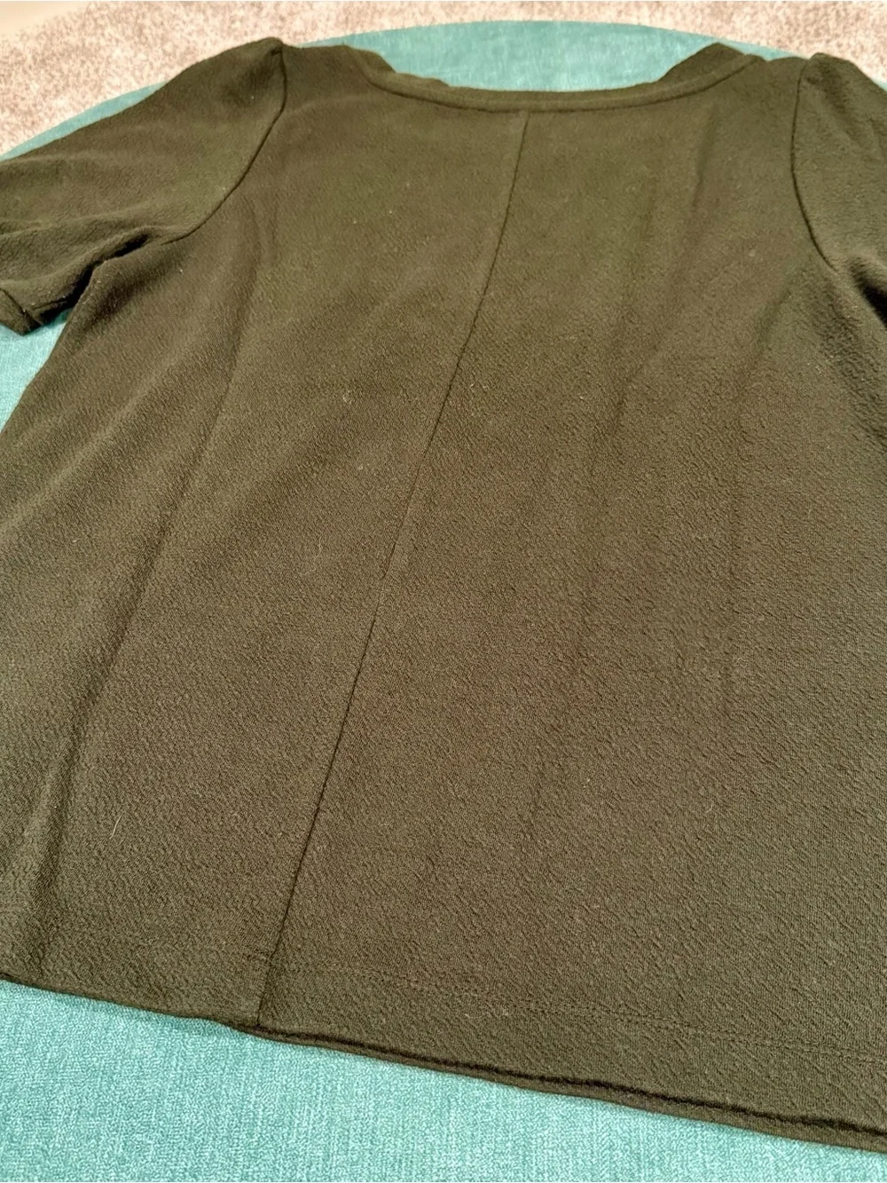 Loft Olive Green Puff Sleeve Top